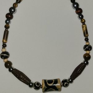 Tibet Agate Heavens Eye Breaded Necklace